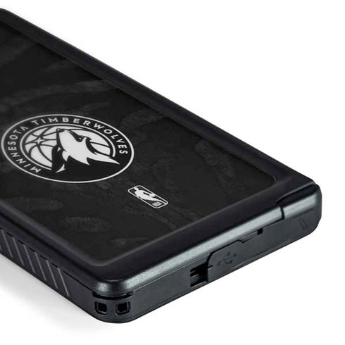 NBA Minnesota Timberwolves Black Animal Print Galaxy S24 Ultra Waterproof Case