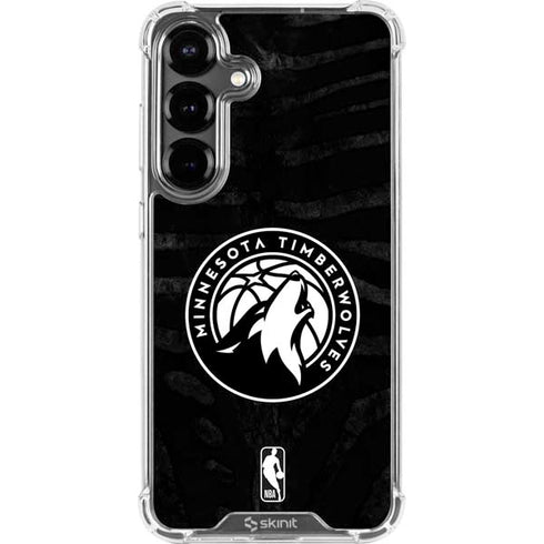 NBA Minnesota Timberwolves Black Animal Print Galaxy S26 Clear Case