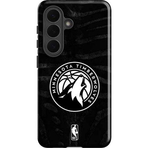 NBA Minnesota Timberwolves Black Animal Print Galaxy S26 Impact Case