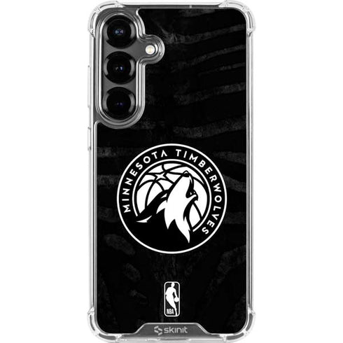 NBA Minnesota Timberwolves Black Animal Print Galaxy S26 Plus Clear Case