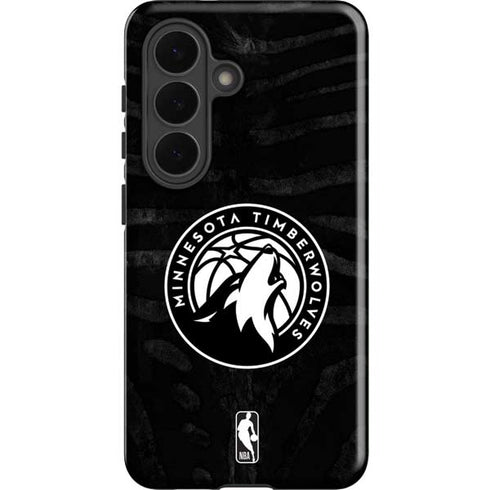 NBA Minnesota Timberwolves Black Animal Print Galaxy S26 Plus Impact Case