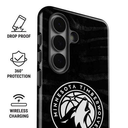 NBA Minnesota Timberwolves Black Animal Print Galaxy S26 Plus Impact Case