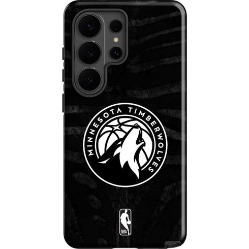 NBA Minnesota Timberwolves Black Animal Print Galaxy S26 Ultra Impact Case