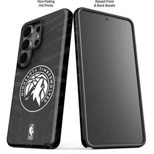 NBA Minnesota Timberwolves Black Animal Print Galaxy S26 Ultra Impact Case