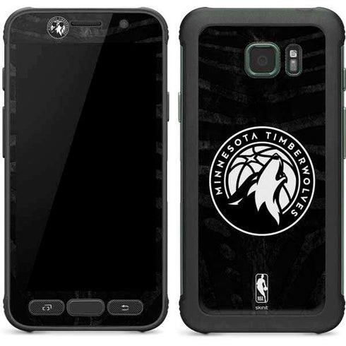 NBA Minnesota Timberwolves Black Animal Print Galaxy S7 Active Skin