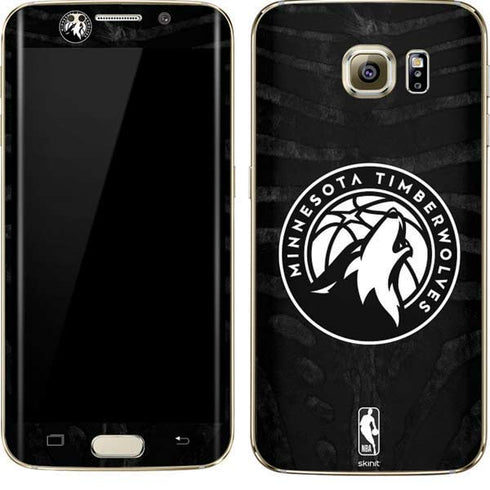 NBA Minnesota Timberwolves Black Animal Print Galaxy S7 Edge Skin