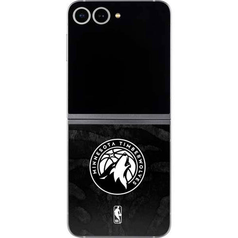 NBA Minnesota Timberwolves Black Animal Print Galaxy Z Flip6 Skin