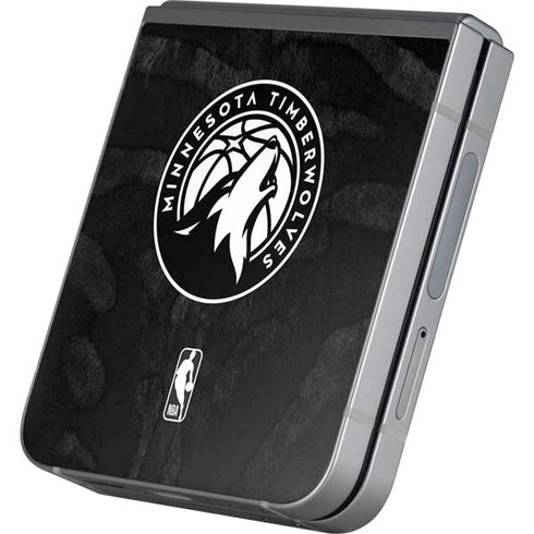 NBA Minnesota Timberwolves Black Animal Print Galaxy Z Flip6 Skin
