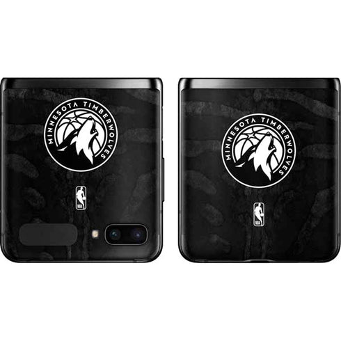 NBA Minnesota Timberwolves Black Animal Print Galaxy Z Flip Skin