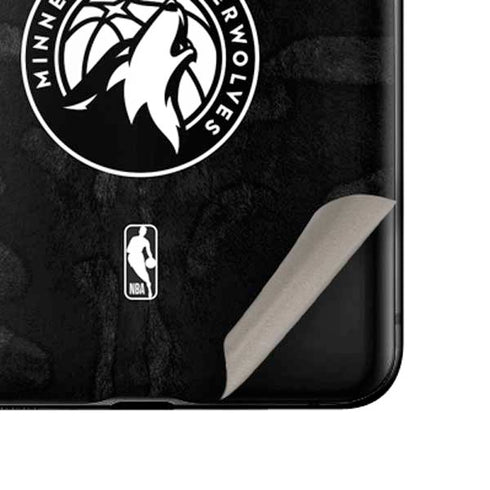 NBA Minnesota Timberwolves Black Animal Print Galaxy Z Flip Skin