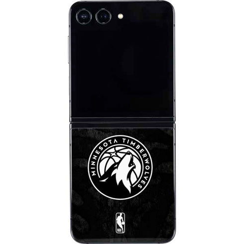 NBA Minnesota Timberwolves Black Animal Print Galaxy Z Flip5 5G Skin