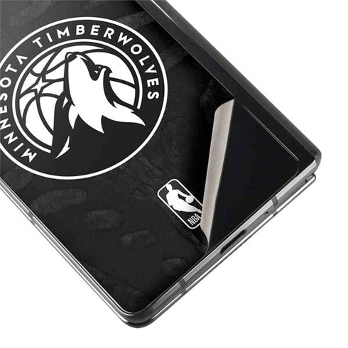 NBA Minnesota Timberwolves Black Animal Print Galaxy Z Fold2 5G Skin
