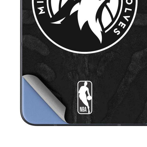 NBA Minnesota Timberwolves Black Animal Print Galaxy Z Fold5 5G Skin