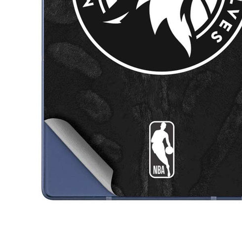 NBA Minnesota Timberwolves Black Animal Print Galaxy Z Fold6 Skin