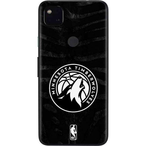NBA Minnesota Timberwolves Black Animal Print Google Pixel 4a Skin