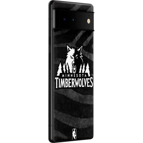 NBA Minnesota Timberwolves Black Animal Print Google Pixel 6 Skin
