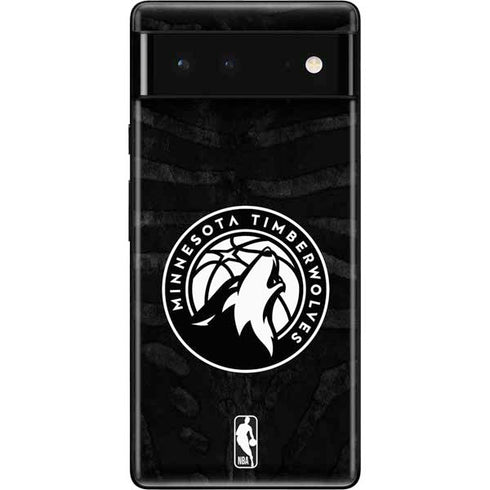 NBA Minnesota Timberwolves Black Animal Print Google Pixel 6 Skin