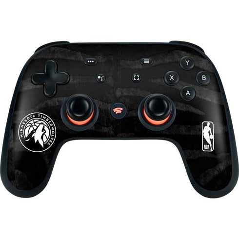 NBA Minnesota Timberwolves Black Animal Print Google Stadia Controller Skin