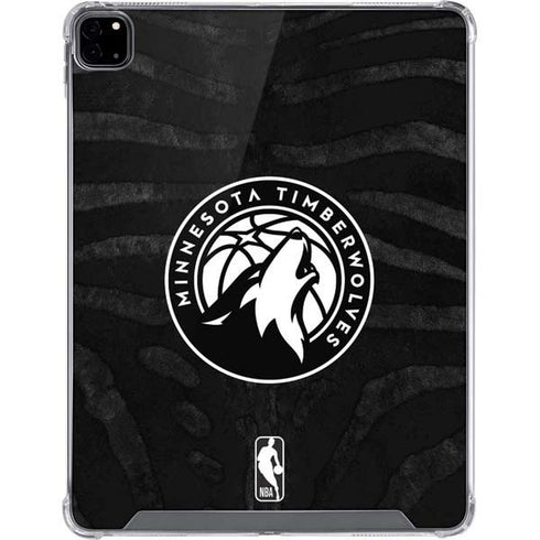 NBA Minnesota Timberwolves Black Animal Print iPad Pro 12.9in (2020) Clear Case