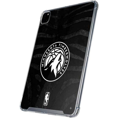 NBA Minnesota Timberwolves Black Animal Print iPad Pro 12.9in (2020) Clear Case