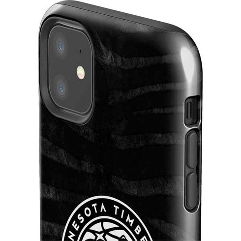 NBA Minnesota Timberwolves Black Animal Print iPhone 11 Impact Case