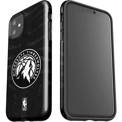 NBA Minnesota Timberwolves Black Animal Print iPhone 11 Impact Case