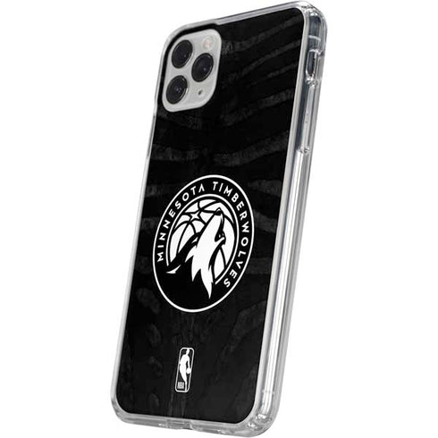 NBA Minnesota Timberwolves Black Animal Print iPhone 11 Pro Clear Case