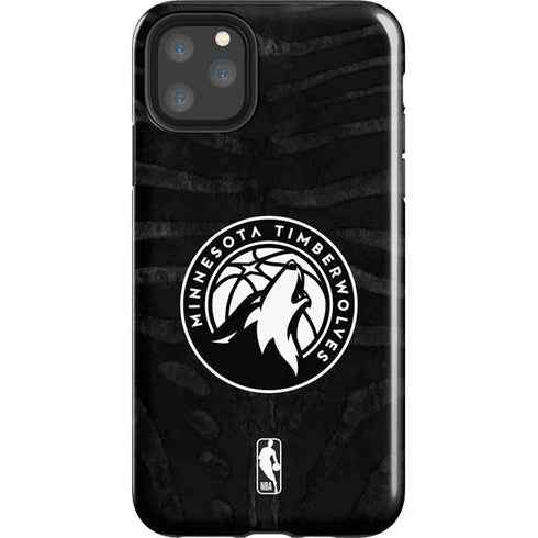 NBA Minnesota Timberwolves Black Animal Print iPhone 11 Pro Max Impact Case
