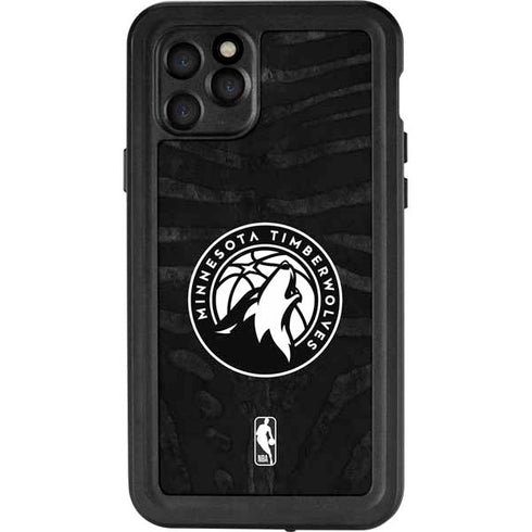 NBA Minnesota Timberwolves Black Animal Print iPhone 11 Pro Waterproof Case