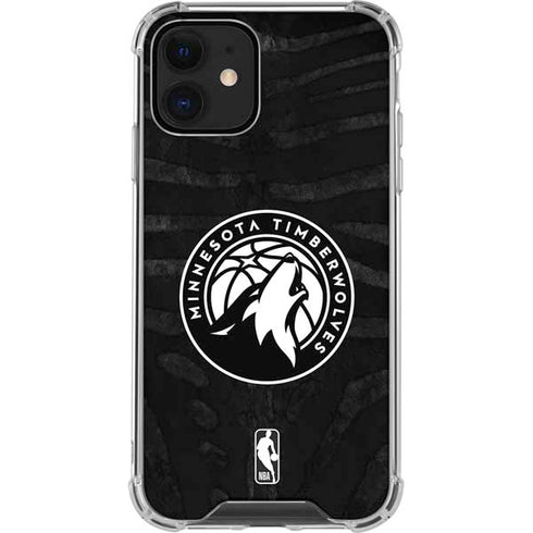 NBA Minnesota Timberwolves Black Animal Print iPhone 12 Mini Clear Case