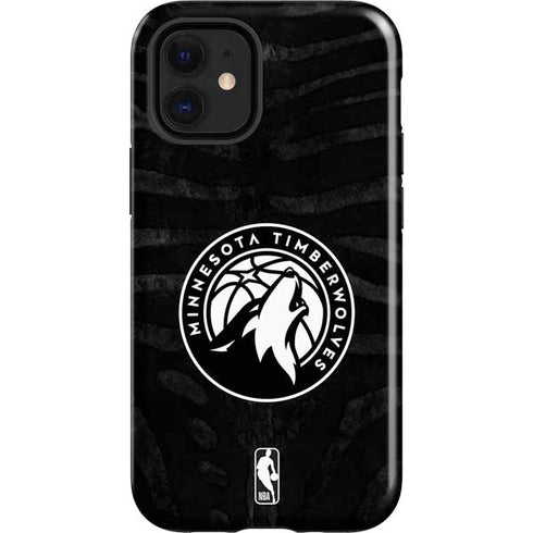 NBA Minnesota Timberwolves Black Animal Print iPhone 12 Mini Impact Case