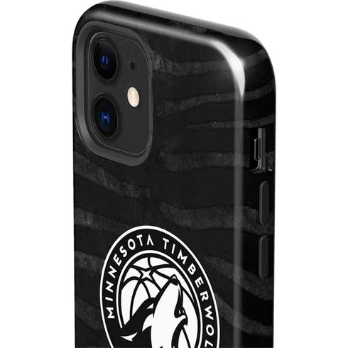 NBA Minnesota Timberwolves Black Animal Print iPhone 12 Mini Impact Case
