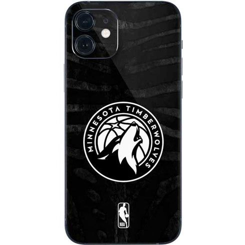 NBA Minnesota Timberwolves Black Animal Print iPhone 12 Mini Skin