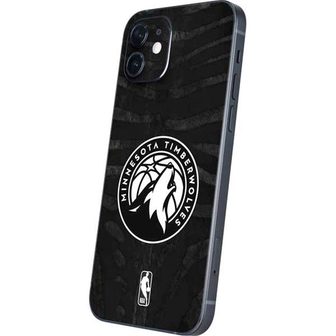 NBA Minnesota Timberwolves Black Animal Print iPhone 12 Mini Skin