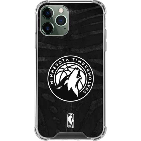NBA Minnesota Timberwolves Black Animal Print iPhone 12 Pro Clear Case