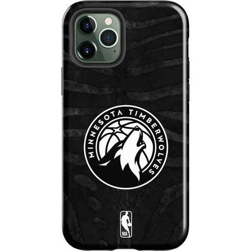 NBA Minnesota Timberwolves Black Animal Print iPhone 12 Pro Impact Case