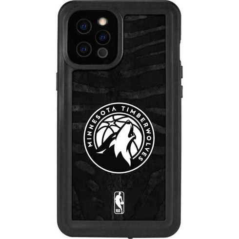 NBA Minnesota Timberwolves Black Animal Print iPhone 12 Pro Max Waterproof Case