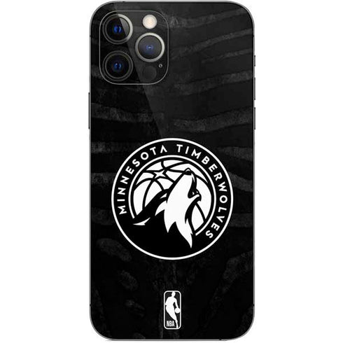 NBA Minnesota Timberwolves Black Animal Print iPhone 12 Pro Skin