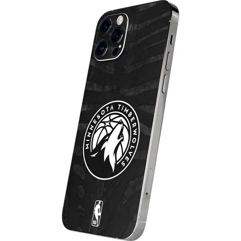 NBA Minnesota Timberwolves Black Animal Print iPhone 12 Pro Skin