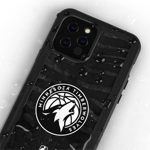 NBA Minnesota Timberwolves Black Animal Print iPhone 12 Pro Waterproof Case