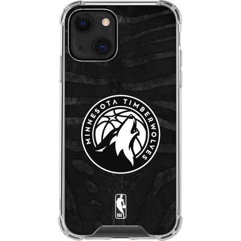 NBA Minnesota Timberwolves Black Animal Print iPhone 13 Mini Clear Case