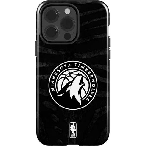 NBA Minnesota Timberwolves Black Animal Print iPhone 13 Pro Impact Case