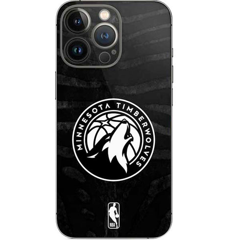 NBA Minnesota Timberwolves Black Animal Print iPhone 13 Pro Skin