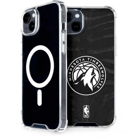 NBA Minnesota Timberwolves Black Animal Print iPhone 14 Plus MagSafe Case