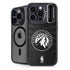 NBA Minnesota Timberwolves Black Animal Print iPhone 14 Pro Kickstand Case