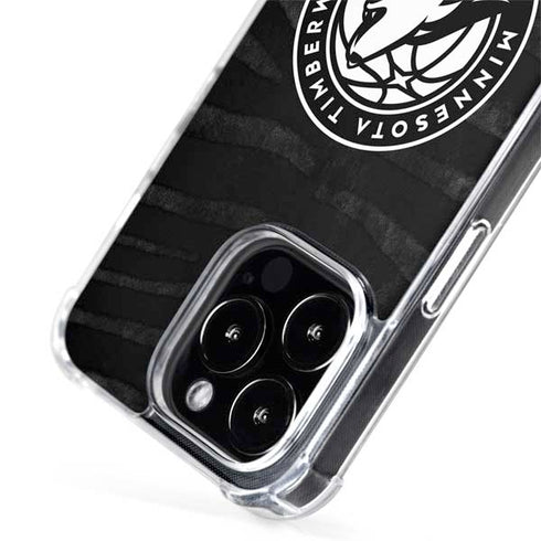 NBA Minnesota Timberwolves Black Animal Print iPhone 14 Pro MagSafe Case