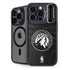 NBA Minnesota Timberwolves Black Animal Print iPhone 14 Pro Max Kickstand Case