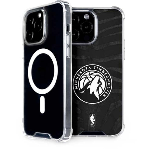 NBA Minnesota Timberwolves Black Animal Print iPhone 14 Pro Max MagSafe Case