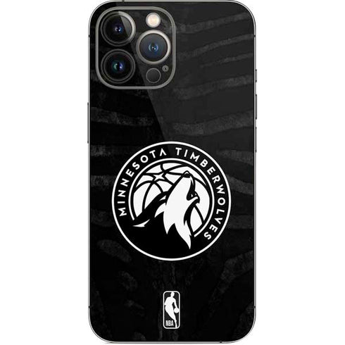 NBA Minnesota Timberwolves Black Animal Print iPhone 14 Pro Max Skin