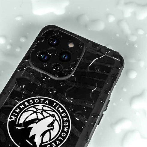 NBA Minnesota Timberwolves Black Animal Print iPhone 14 Pro Max Waterproof Case